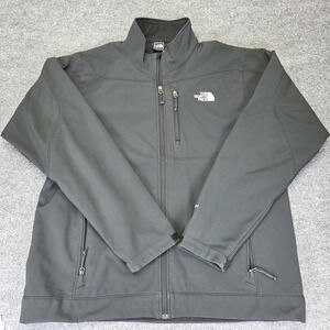 The North Face TNF APEX Size XL Mens Full Zip Softshell Jacket Black EUC
